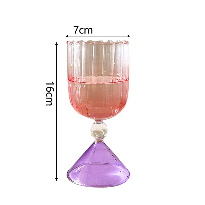 Taça de Vidro Colorido para Coquetéis e Sobremesas