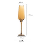 Cálice de champanhe sem chumbo, copos de vinho coloridos, cristal, diamante martelado, copo de uísque, norte da Europa luxo, âmbar dourado, casa