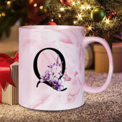 Caneca Floral Iniciais Letras - 320ml