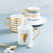 Caneca de Porcelana Detalhes Dourado - 330ml
