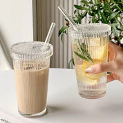Kit Copo de Vidro Canelado 380ml - 3pcs
