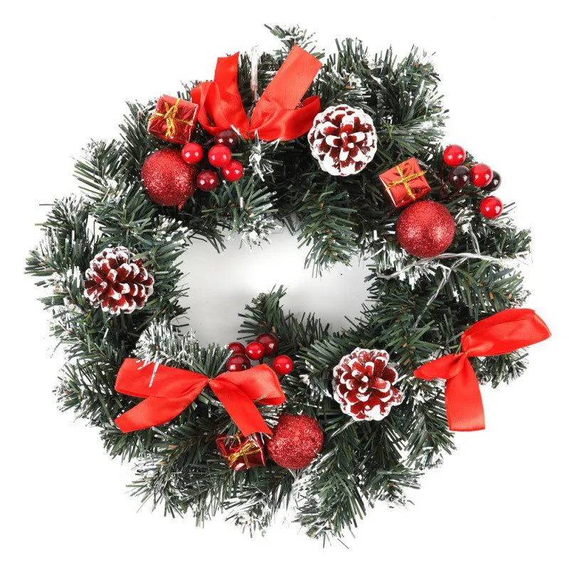 Grinalda de natal com bateria alimentado led luz string porta da frente pendurado guirlanda decoração para casa de férias decoração de festa 25/30/40cm
