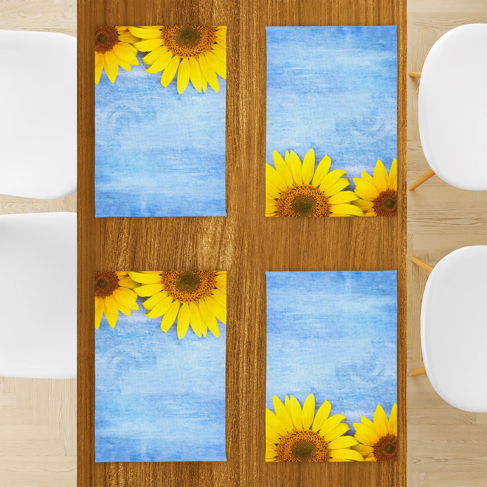 Conjunto 4 Descansos para Prato Girassóis