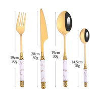 Jogo Talheres Dinamarquês Inox Cerâmica 24 Pcs