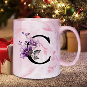 Caneca Floral Iniciais Letras - 320ml