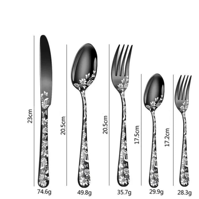 Conjunto Talheres Ramalhete 20 Pcs em Inox