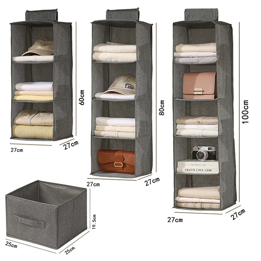 Organizador de Roupas para Guarda-Roupa com Divisórias, Bolsa de Tecido Dobrável e Lavável