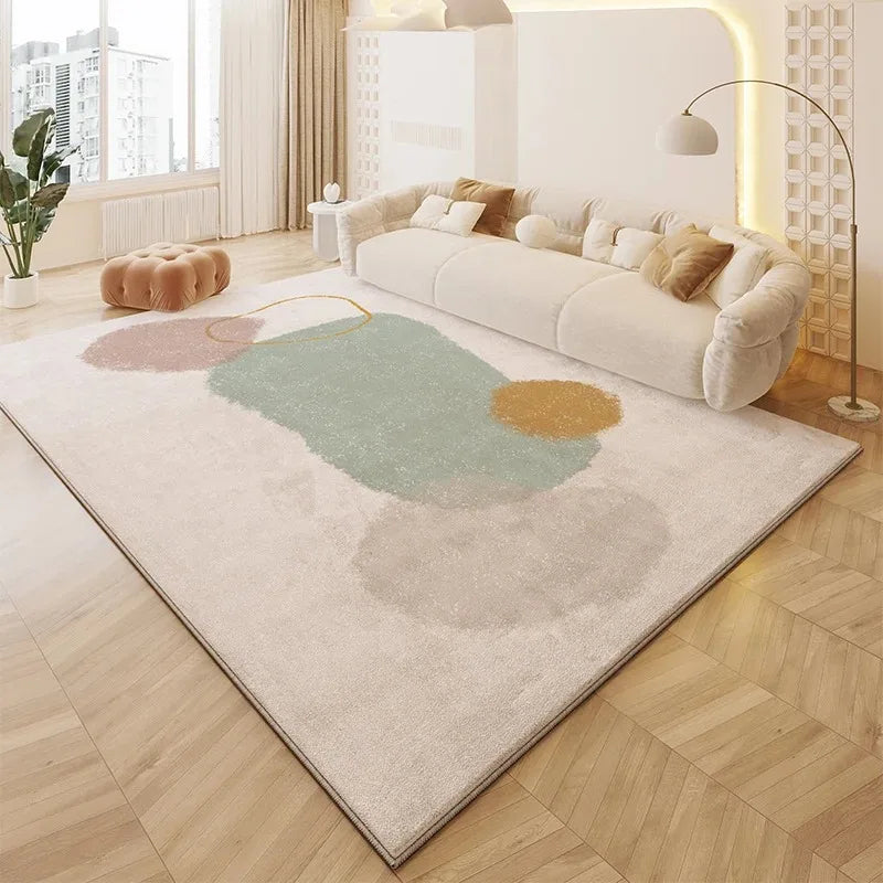 Tapete De Pelúcia De Forma Irregular De Cor Creme, Tapete Do Quarto Da Sala De Estar, Mesa De Café De Cabeceira Macia, Esteiras De Vestiário