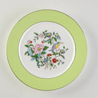 Prato Decorativo de Porcelana Europeia com Flores e Pássaros para Salada e Refeições