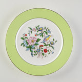 Prato Decorativo de Porcelana Europeia com Flores e Pássaros para Salada e Refeições
