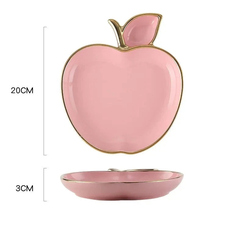 Prato Formato Maçã em Porcelana