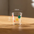 Copo de Vidro Bolinhas Coloridas