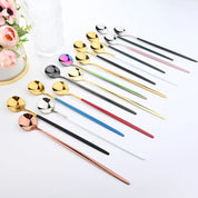 Kit Colheres de Aço Inox com Cabo Longo - 10pcs