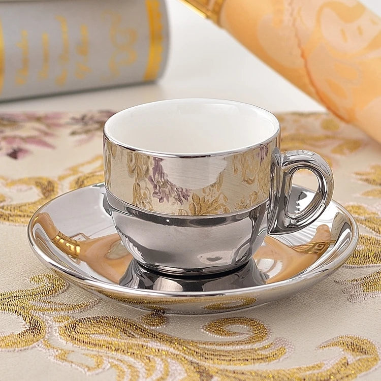 Conjunto Xícara para Café Estilo Europeu com Acabamento Luxuoso