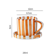 Conjunto de Cerâmica Listrado para Café e Chá