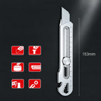 Estilete Profissional Multifuncional 6 em 1 em Aço Inox 18mm
