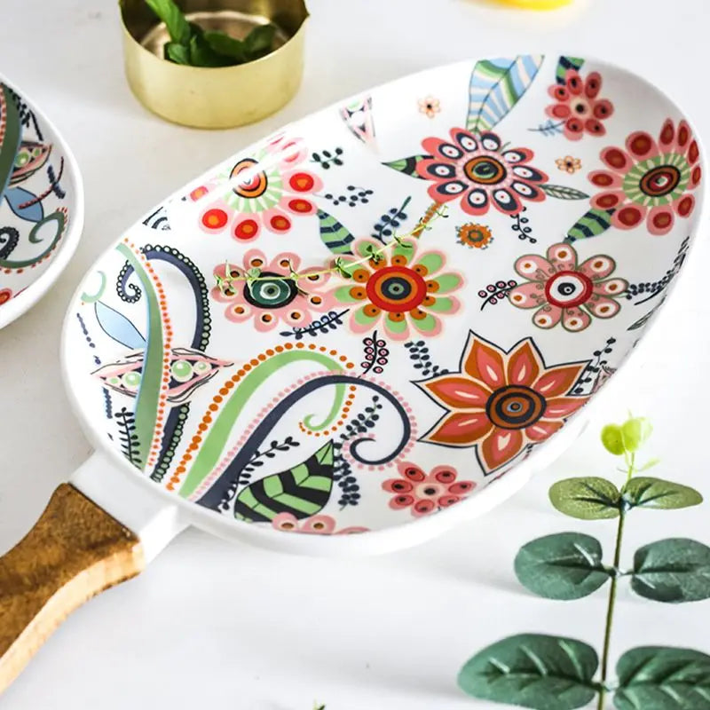 Travessa Pintada a Mão em Porcelana