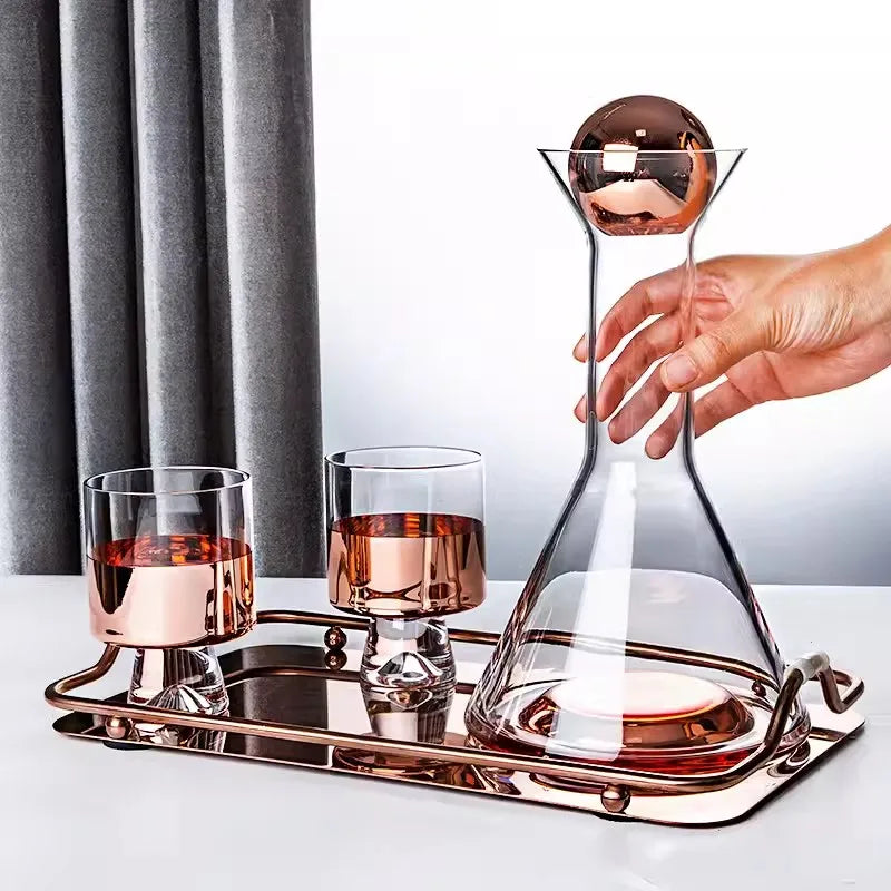 Jarra de Vidro Borosilicato Luxo 1.5L com Copos 260ml