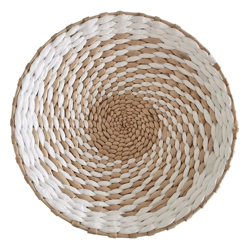 Seagrass Woven Wall Basket para Decoração de Casa, Natural Boho Fruit Bowl, Rattan Pendurado, Ornamentos Decorativos, Sala Artesanato