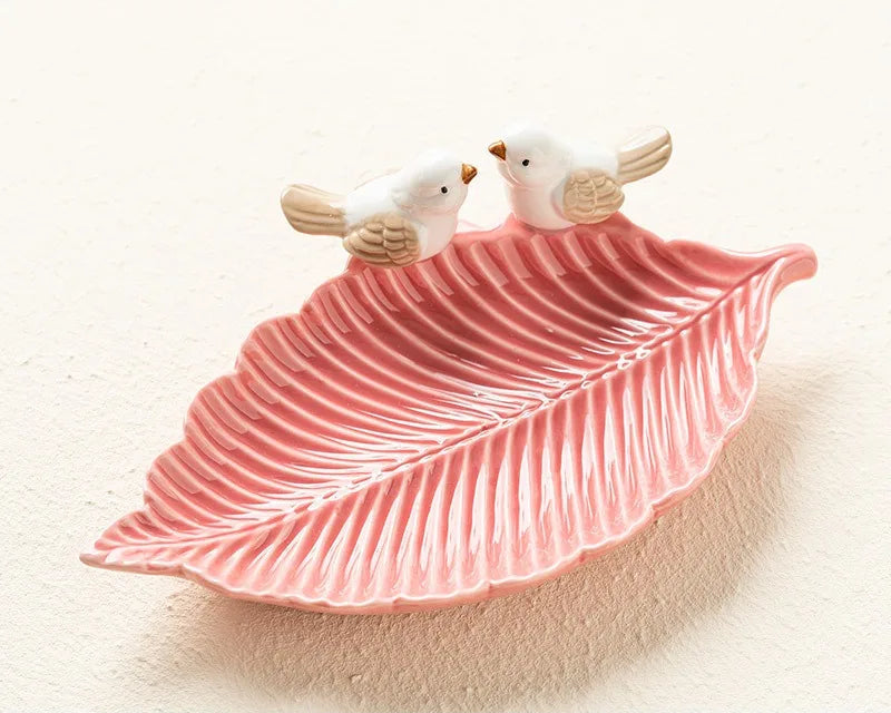 Bandeja de cerâmica Dim Sum Pássaro Criativa Prateleira para Armazenamento de Jóias Mesa de Chá em Casa Decoração Presentes Bonitos, Novos