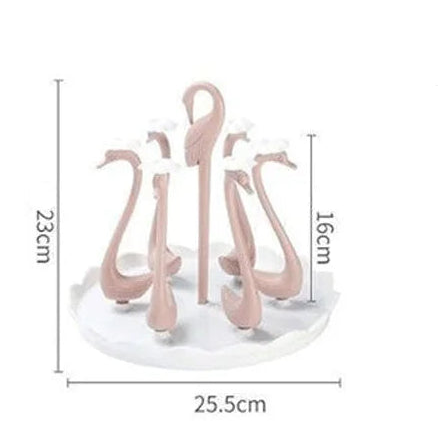Suporte de Copos Rotativo em Forma de Cisne
