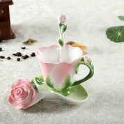 Conjunto Criativo Xícara Tulipa Cerâmica 3pcs