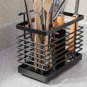 Aço inoxidável cozinha retangular pendurado utensílio rack de secagem casa pauzinhos colheres escorredor cesta talheres armazenamento segurar novo