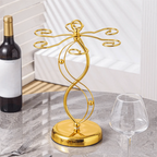 Suporte Elegante para Taças de Vinho em Ferro com 6 Ganchos