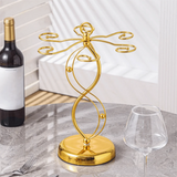 Suporte Elegante para Taças de Vinho em Ferro com 6 Ganchos