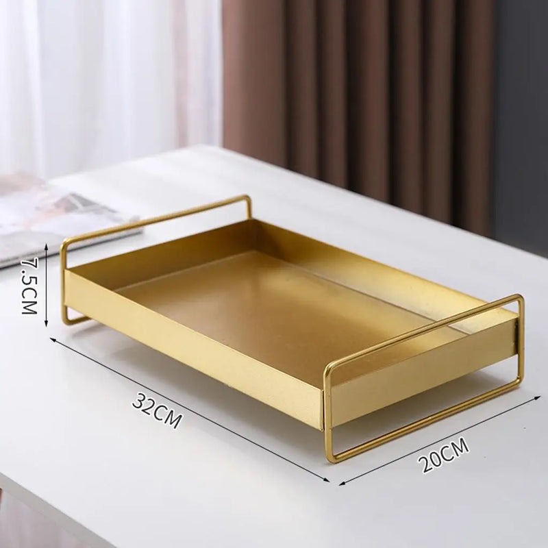 Bandeja Dourada Luxuosa com Alças