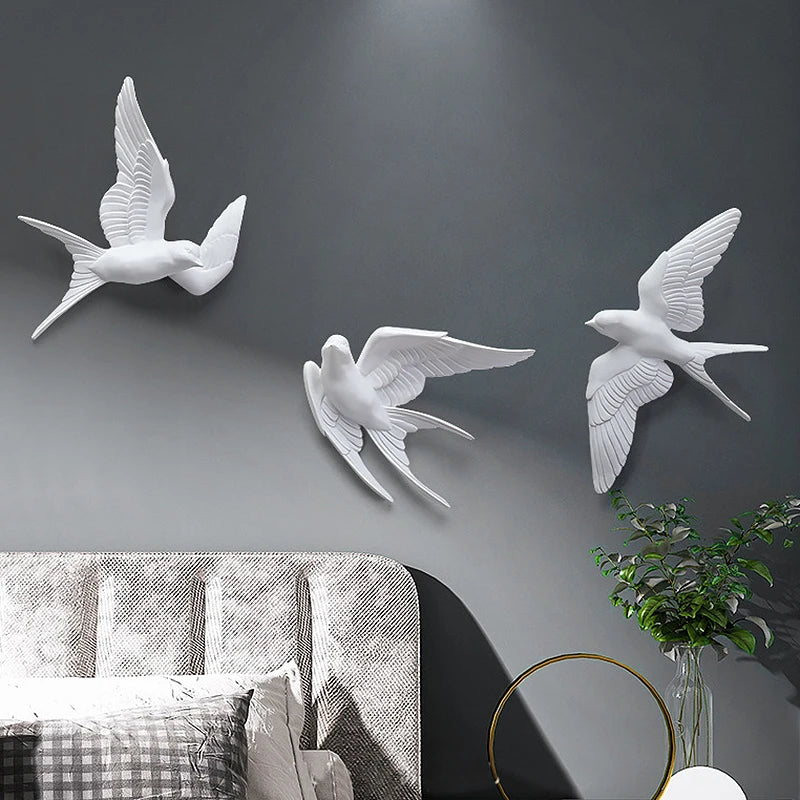 Adorno de Parede Birds em Resina