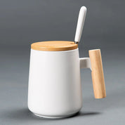 Caneca em Porcelana e Madeira - 400ml