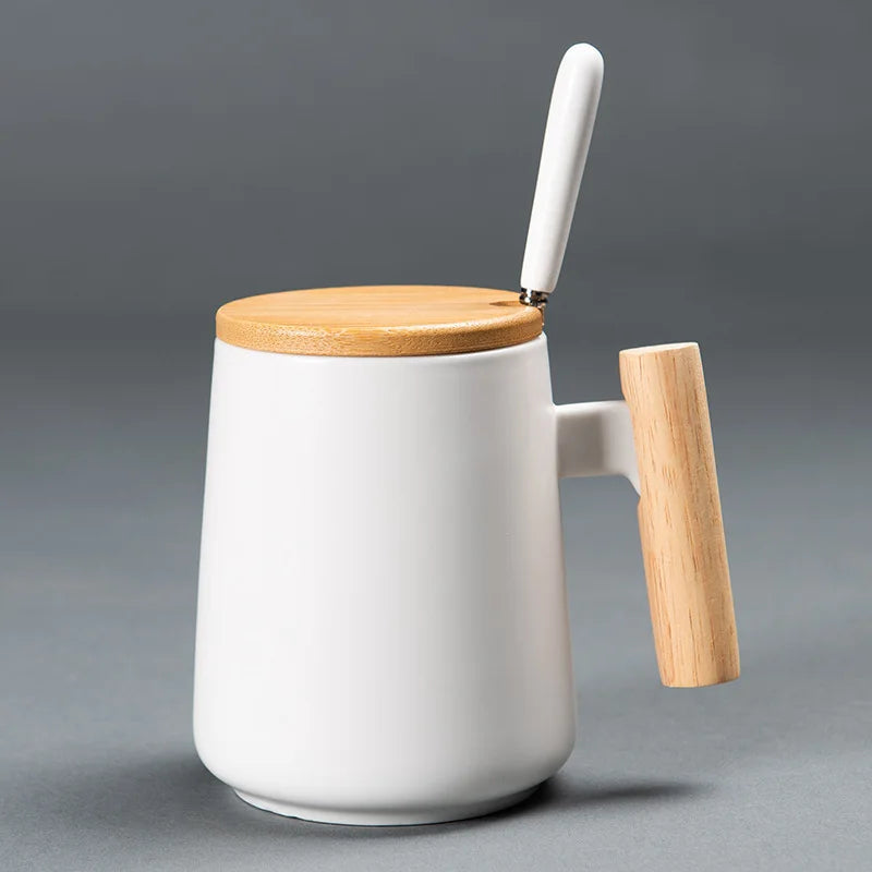 Caneca em Porcelana e Madeira - 400ml