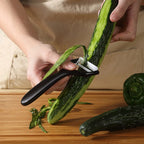 Jogo de Facas de Cozinha 5 Peças em Aço Inox com Revestimento Antiaderente, Faca de Chef, Tesoura, Descascador e Cabo de Madeira
