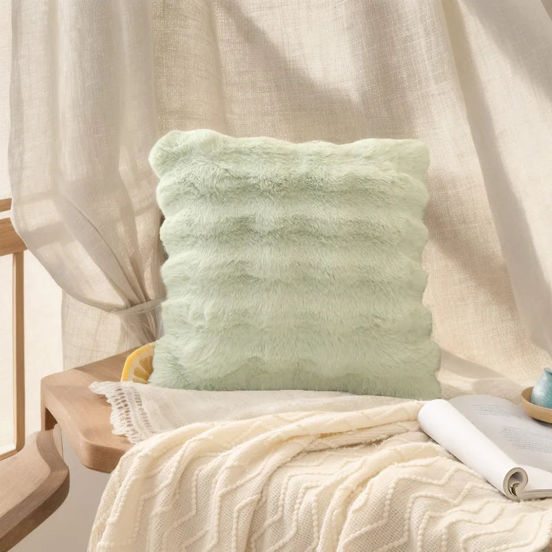 Atacado bolha coelho veludo travesseiro inverno pelúcia fronha nordic sofá almofada cintura travesseiro novo estilo ins Нав®лочка