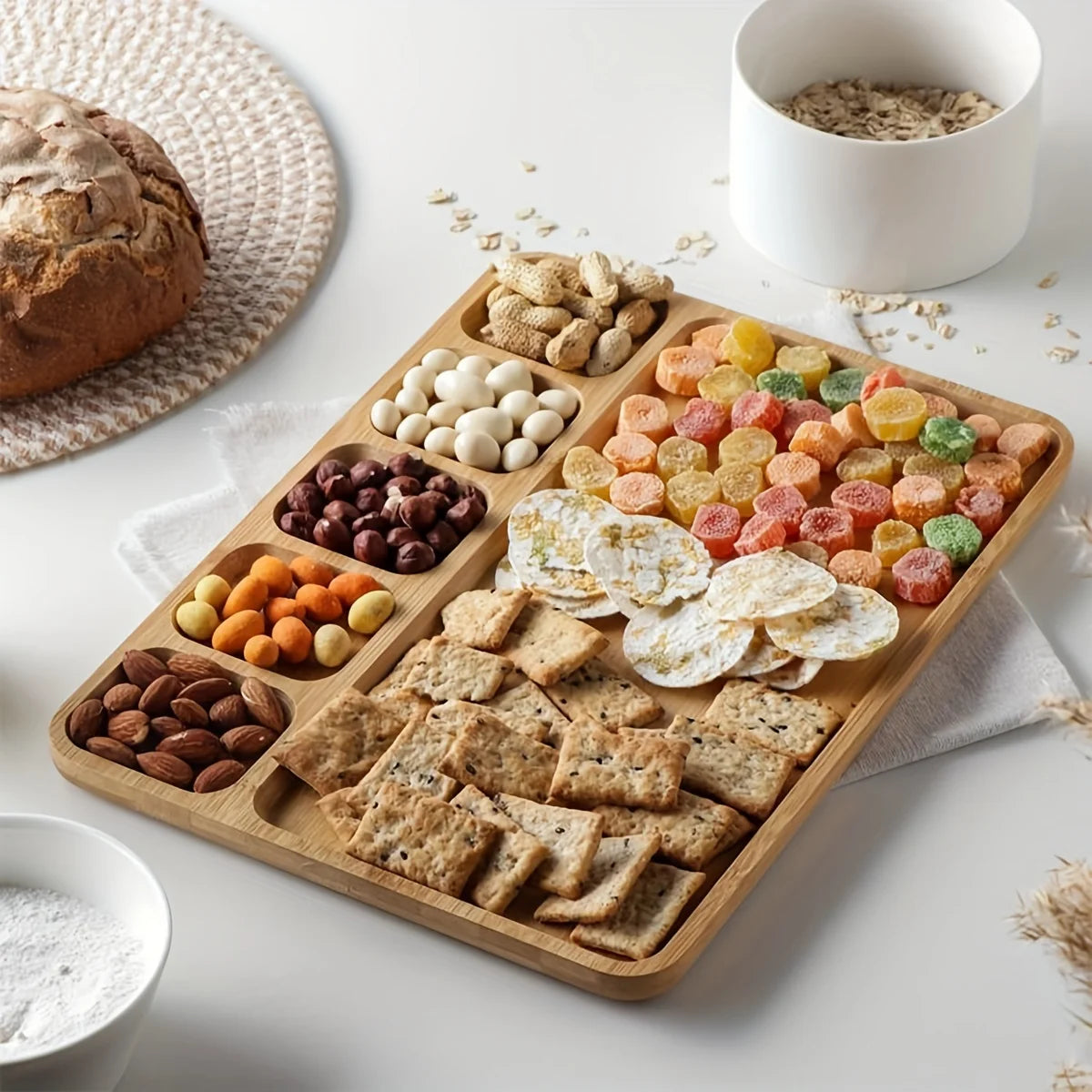 Bandeja de Bambu para Decoração e Armazenamento