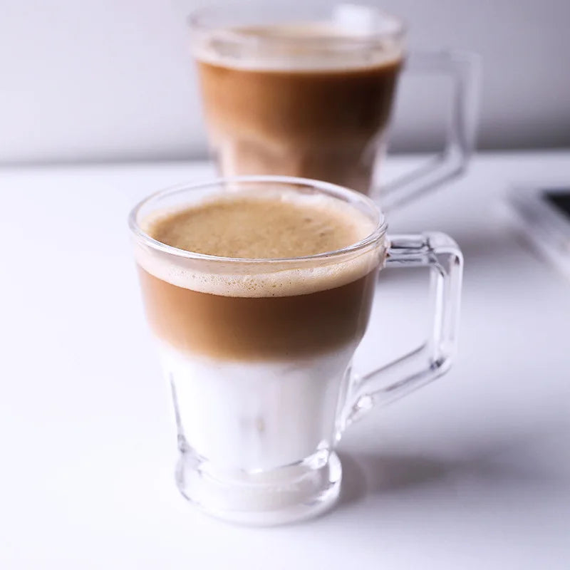 Caneca de Vidro Cristal Lapidado para Latte e Café Especial - 120ml ou 280ml