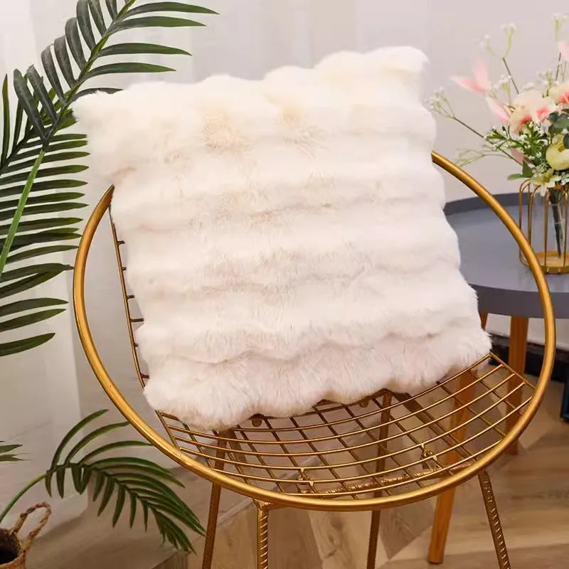 Coelho cabelo bolha travesseiro de pelúcia sofá quarto cabeceira quadrado travesseiro escritório cintura encosto com travesseiro núcleo fronha almofada