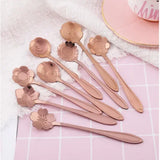 Kit Colheres Formato Flor - 8 Pcs em Aço Inox