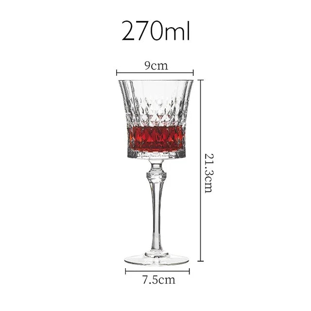 Estilo europeu cristal esculpido vidro de vinho, Cálice de luxo, Copos de diamante, Copos de champanhe, Bar Party Hotel Home Drinking Ware, Europa