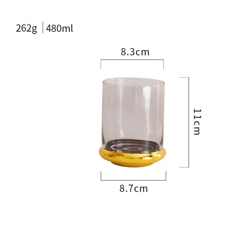 Vidro de vinho tinto dourado nórdico, vidro de cristal, champanhe, suco doméstico, copo de vinho, modelo de sala, bar, utensílios de bar