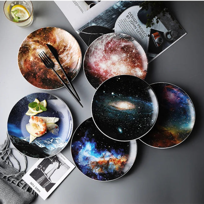 Pratos de Cerâmica Universo Estrelado