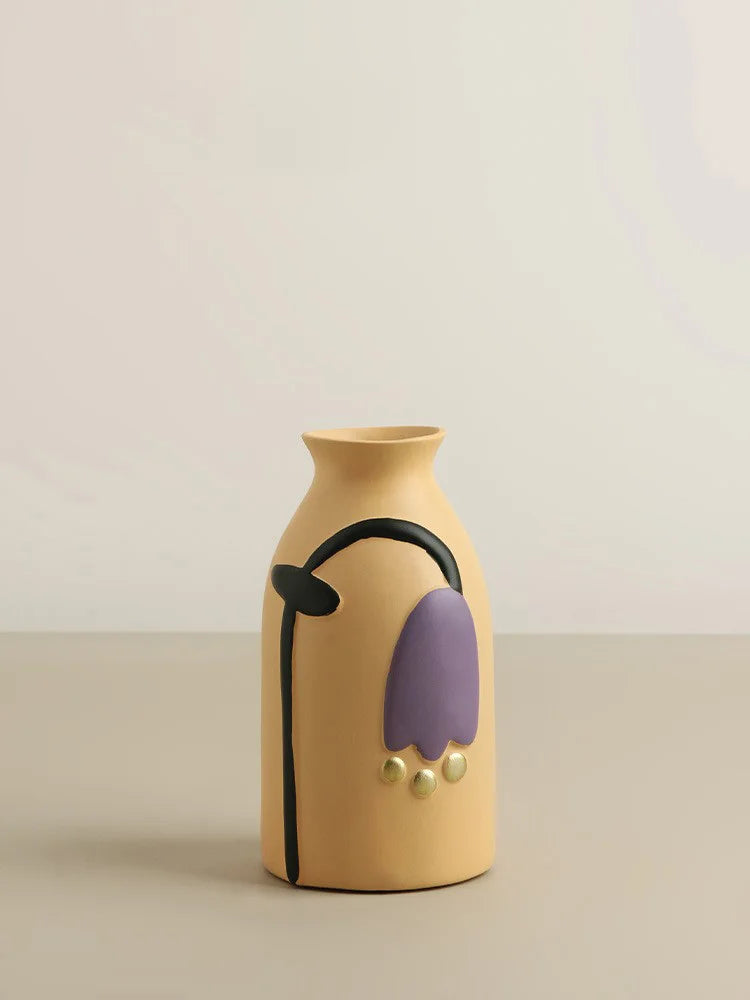 Desktop Vaso De Flor De Cerâmica, Arranjo De Flores, Sala De Estar Criativa, Decoração De Casa, Morandi Pintado Dispositivo