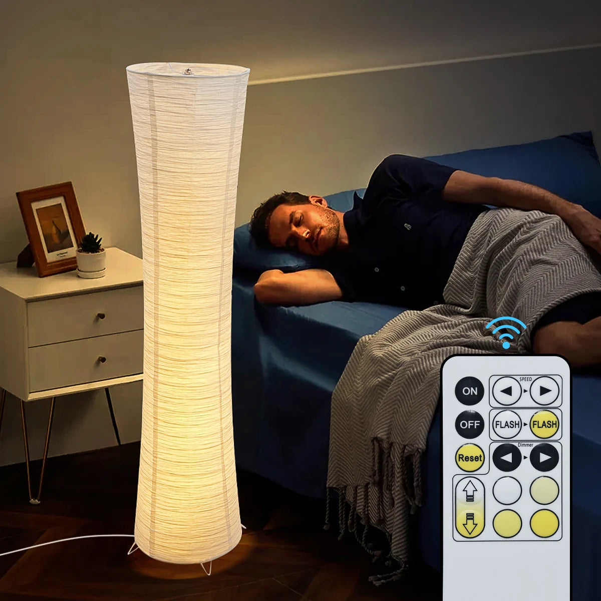 Luminária de Chão Cilíndrica com Luz LED Ajustável