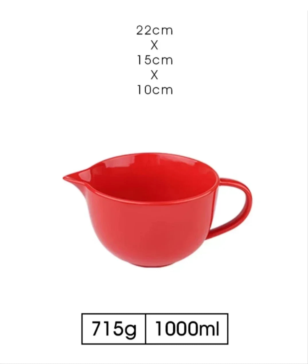 Tigela de Mistura em Porcelana Vermelha Premium