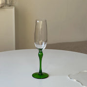Taça de Cristal com Base Verde - 2 Tamanhos