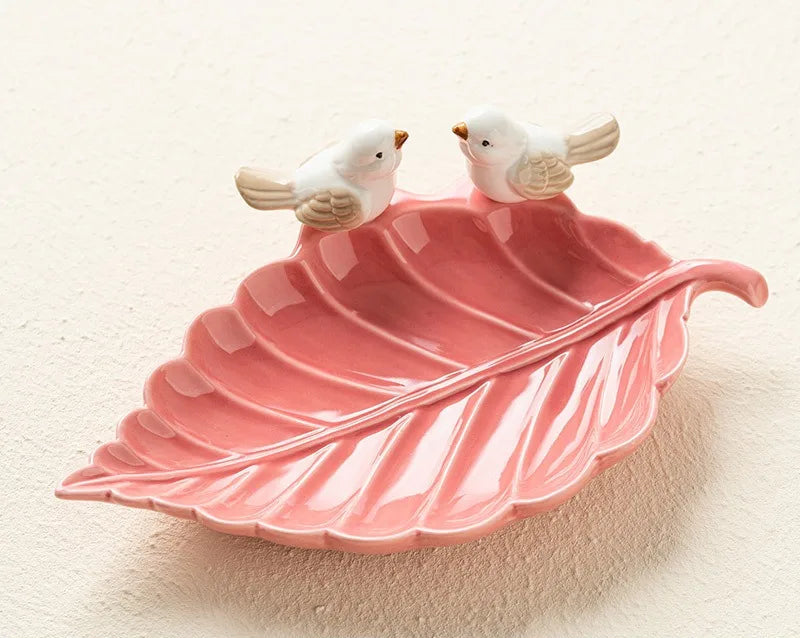 Bandeja de cerâmica Dim Sum Pássaro Criativa Prateleira para Armazenamento de Jóias Mesa de Chá em Casa Decoração Presentes Bonitos, Novos