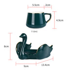 Xícara de Cerâmica Cisne com Pires - 110ml