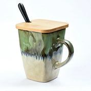 Caneca Quadrada de Cerâmica 400ml - Estilo Retrô