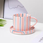 Conjunto de Cerâmica Listrado para Café e Chá